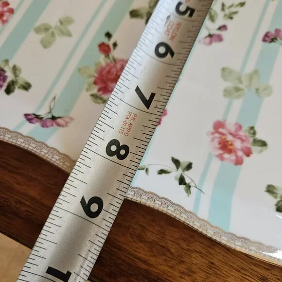 GRACE TEAWARE FLOWERED SANDWICH SNACK TRAY WHITE PORCELAIN VERY ELEGANT - Picture 5 of 6